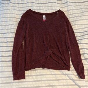 No Boundaries Red Tie Front Blouse